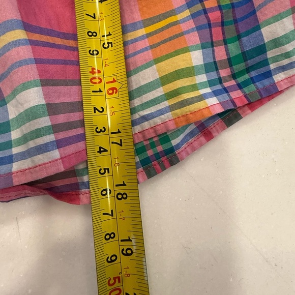 Ralph Lauren Baby Girls Madras Pink Green Plaid Shirt Dress Sz 12 Months - Picture 10 of 10